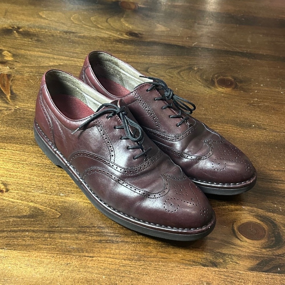 Rockport DressSports Oxford 11M Burgundy Wingtip Dark Academia Preppy Comfort